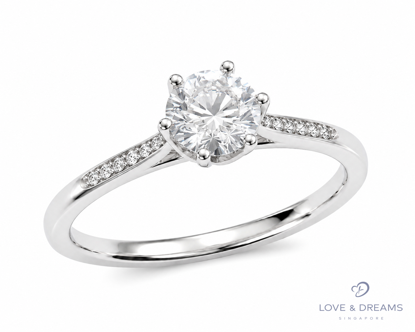 Pavé Shoulder Solitaire