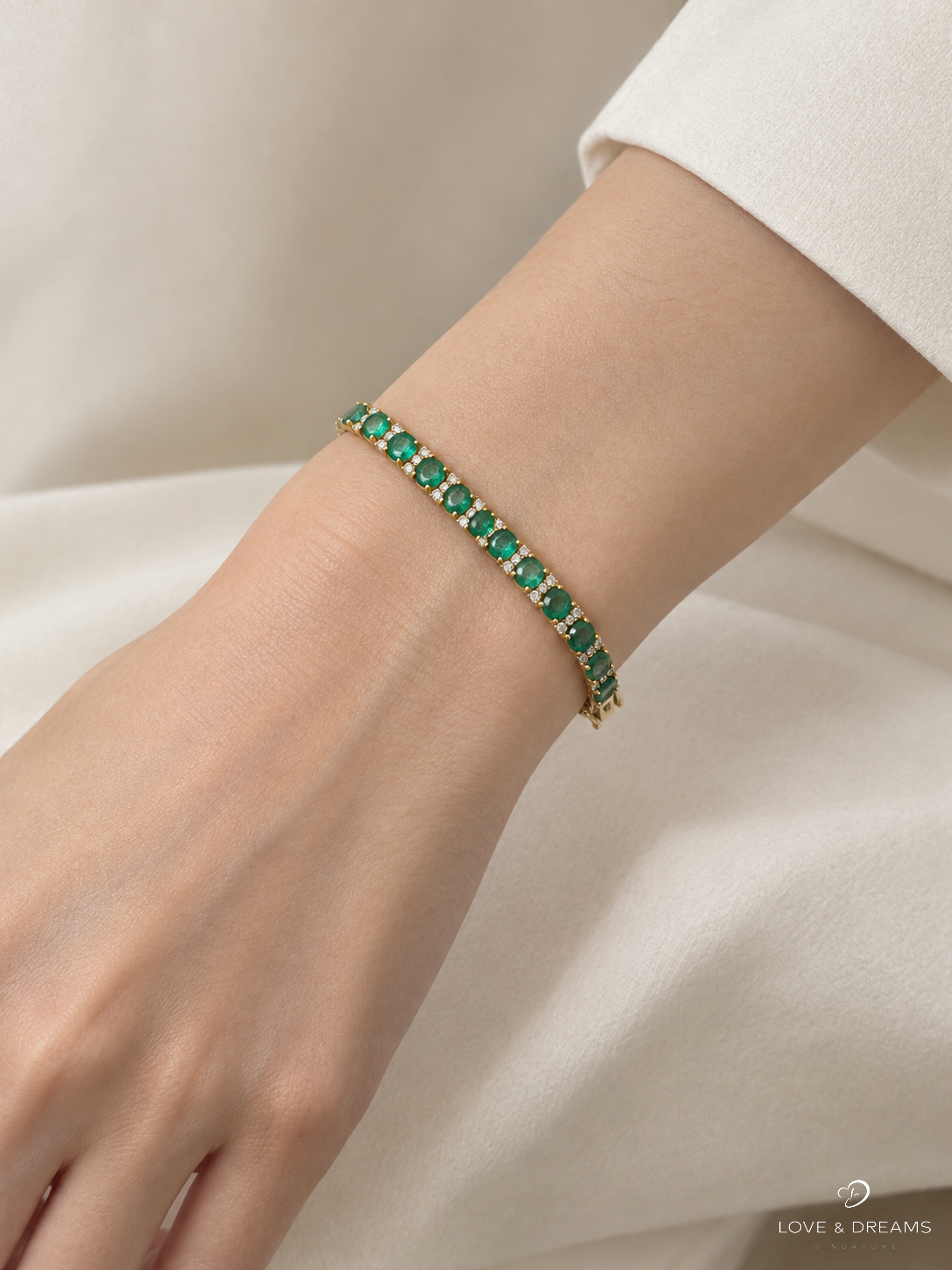 Emerald & Diamond Tennis Bracelet