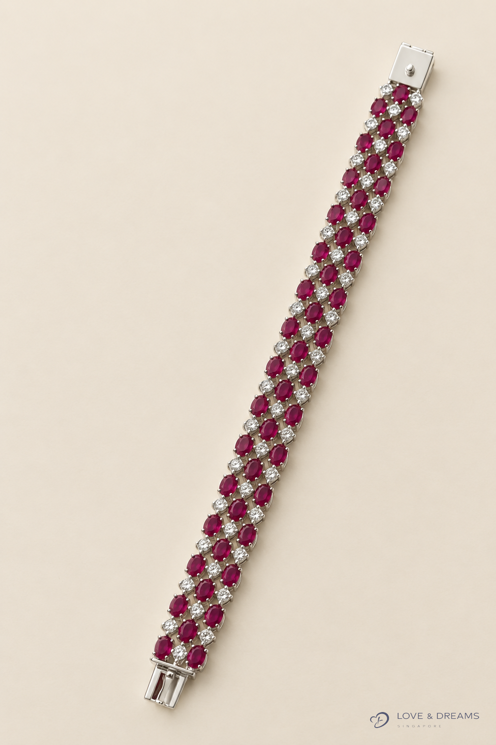 Imperial Ruby & Diamond Band Bracelet