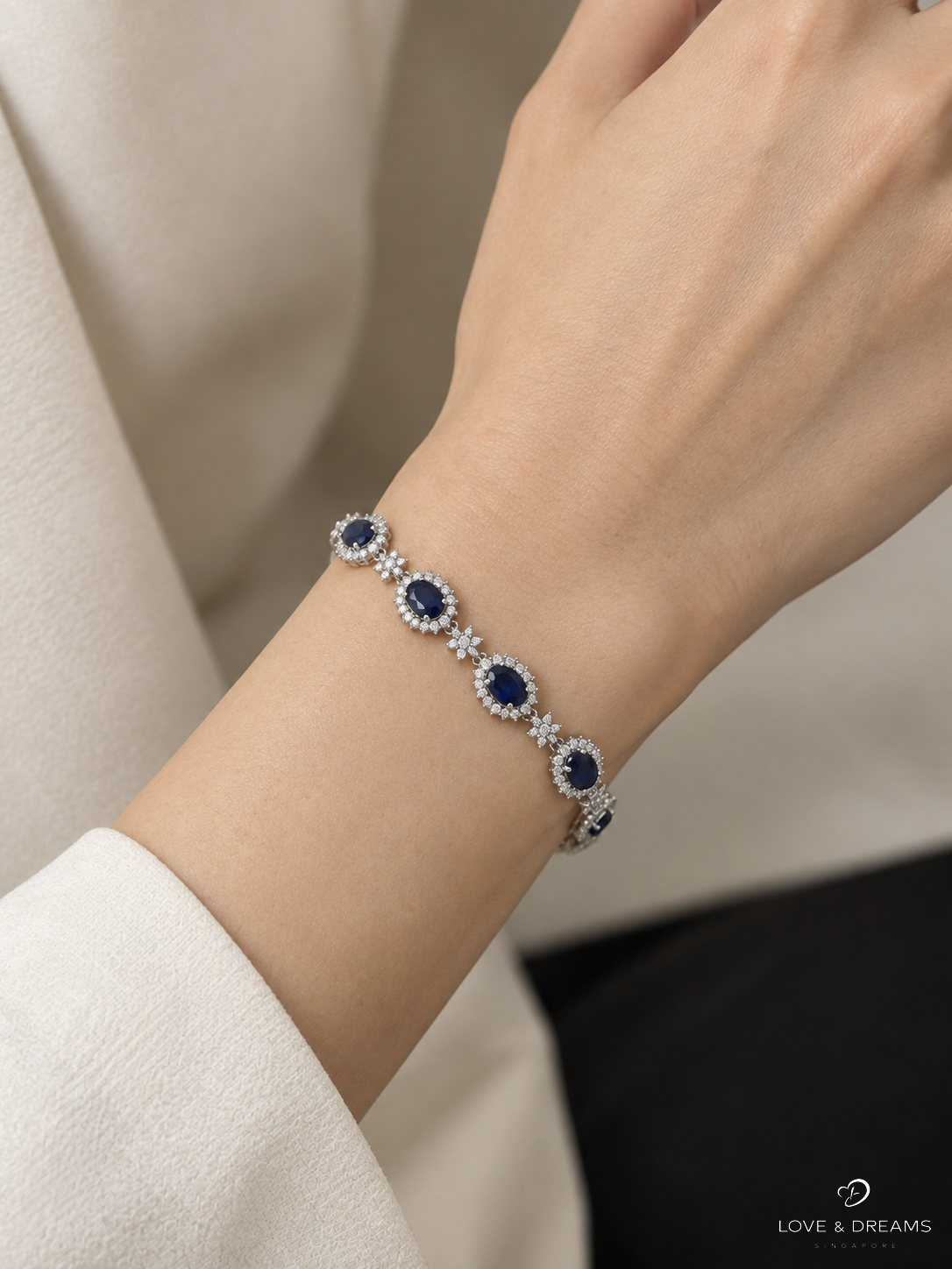 Sapphire & Diamond Halo Bracelet