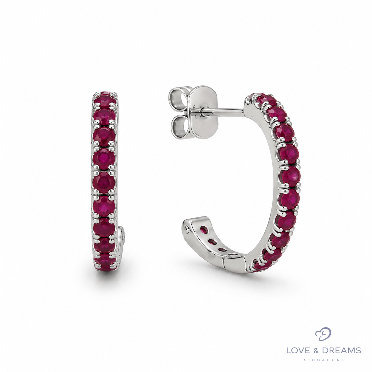 Ruby Pavé Huggie Earrings