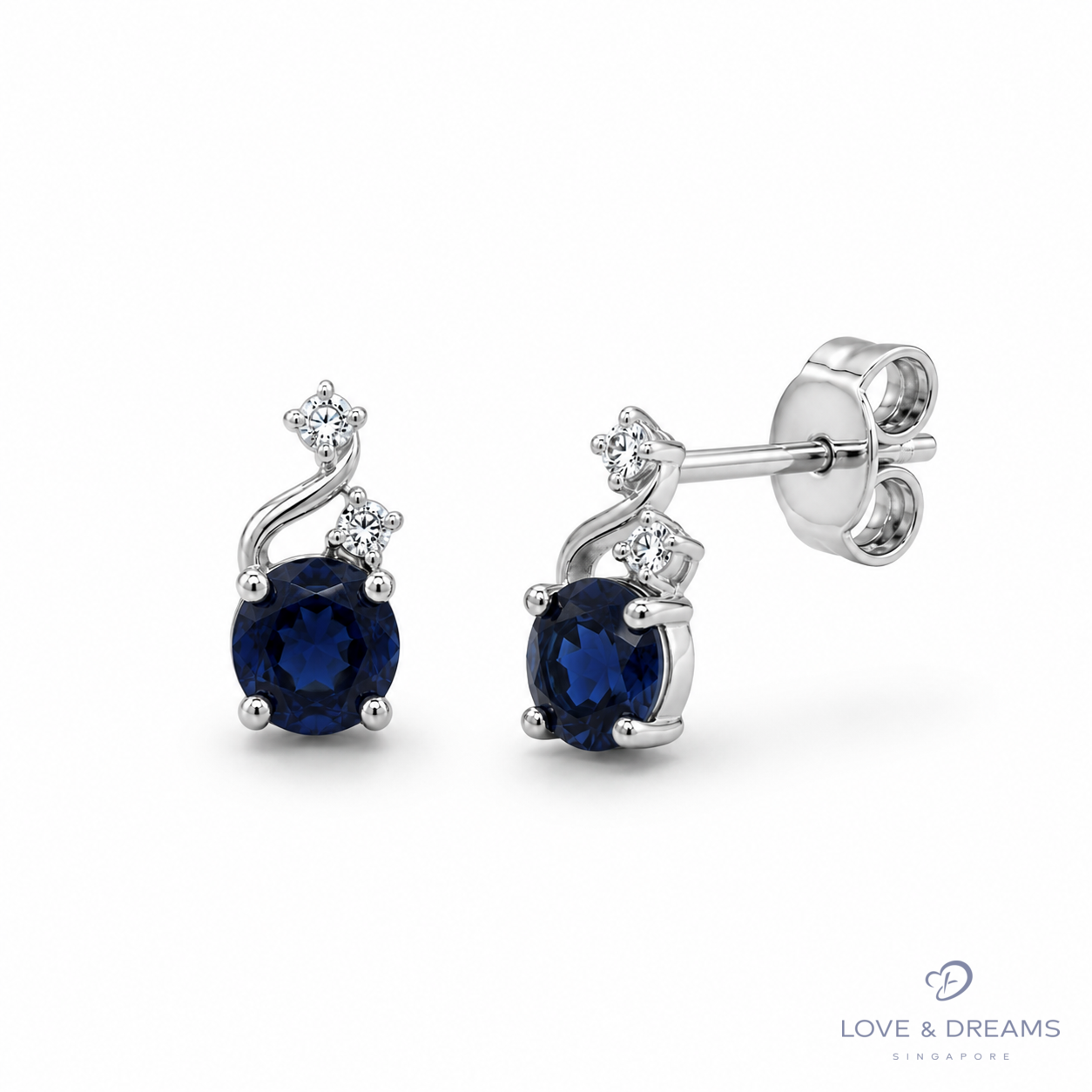 Blue Sapphire Swirl Stud