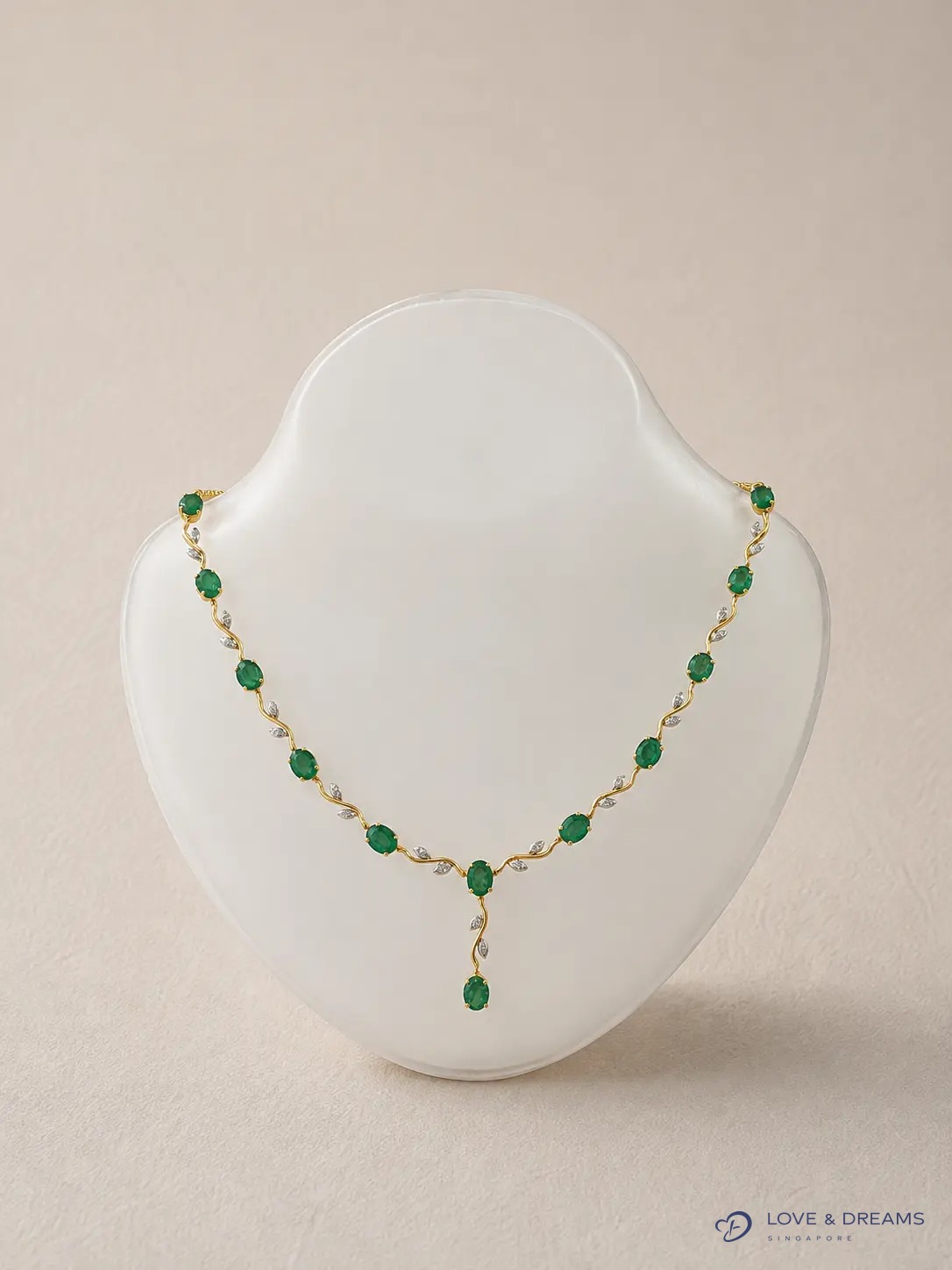 Emerald & Diamond Vine Necklace