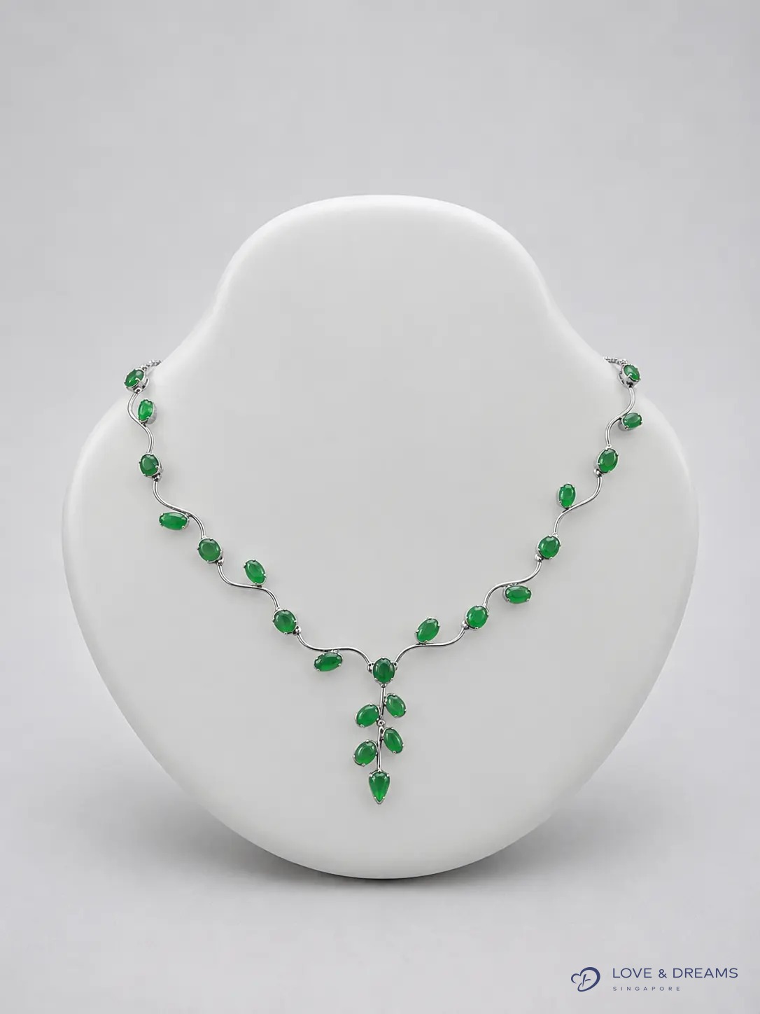 Imperial Jade Vine Necklace — 22 Stones