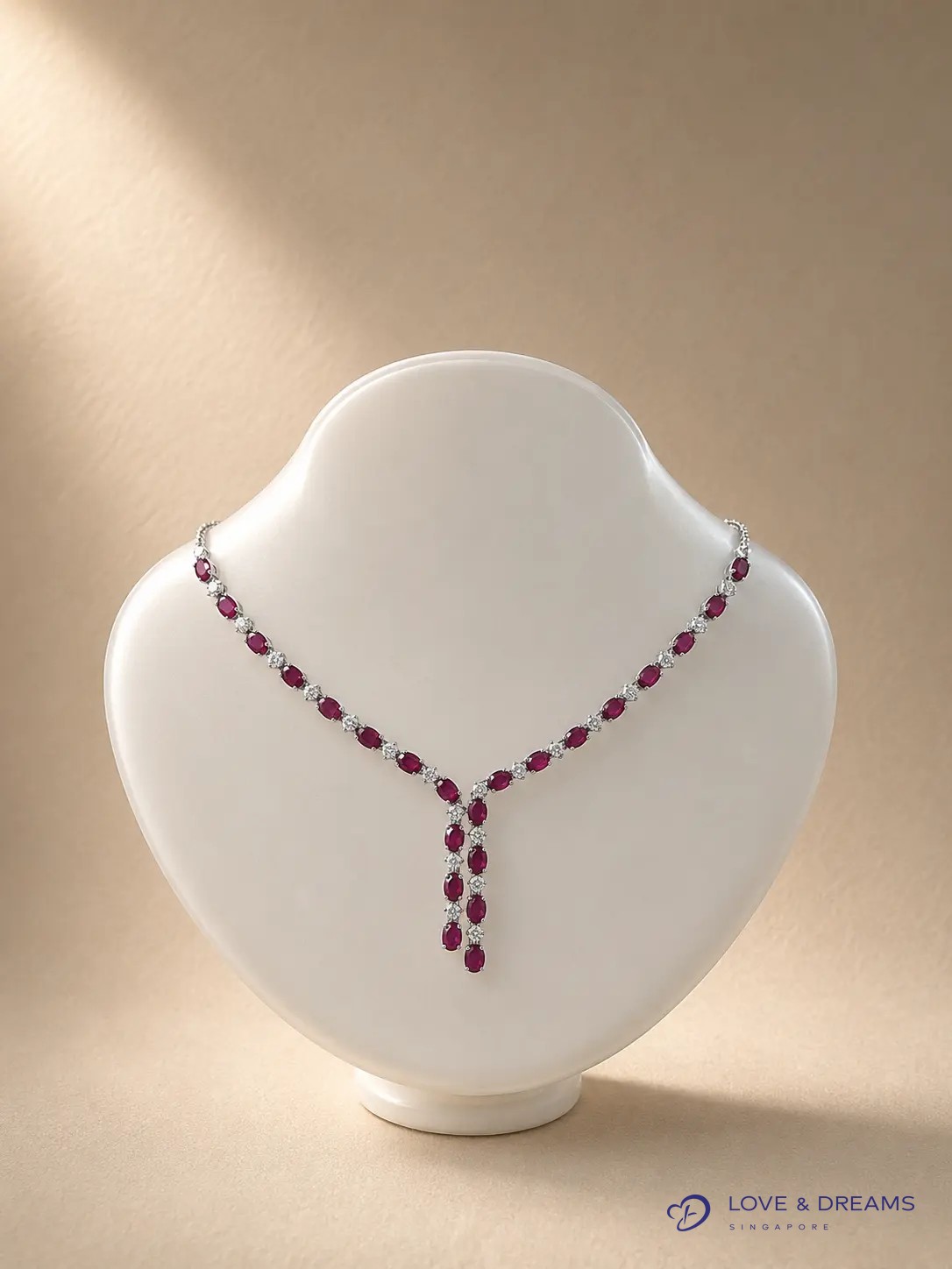 Ruby & Diamond Lariat Necklace