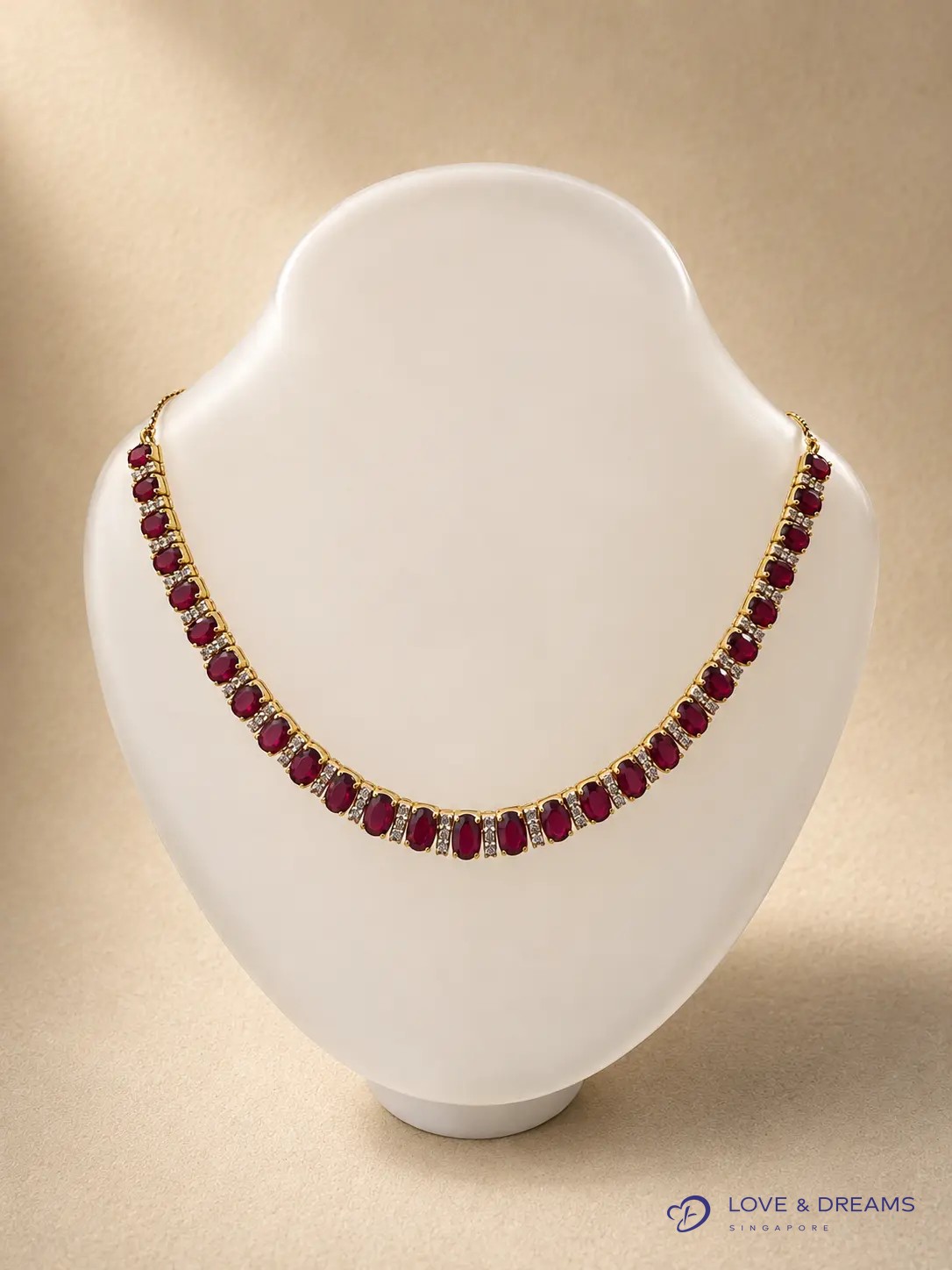 Ruby & Diamond Tennis Necklace