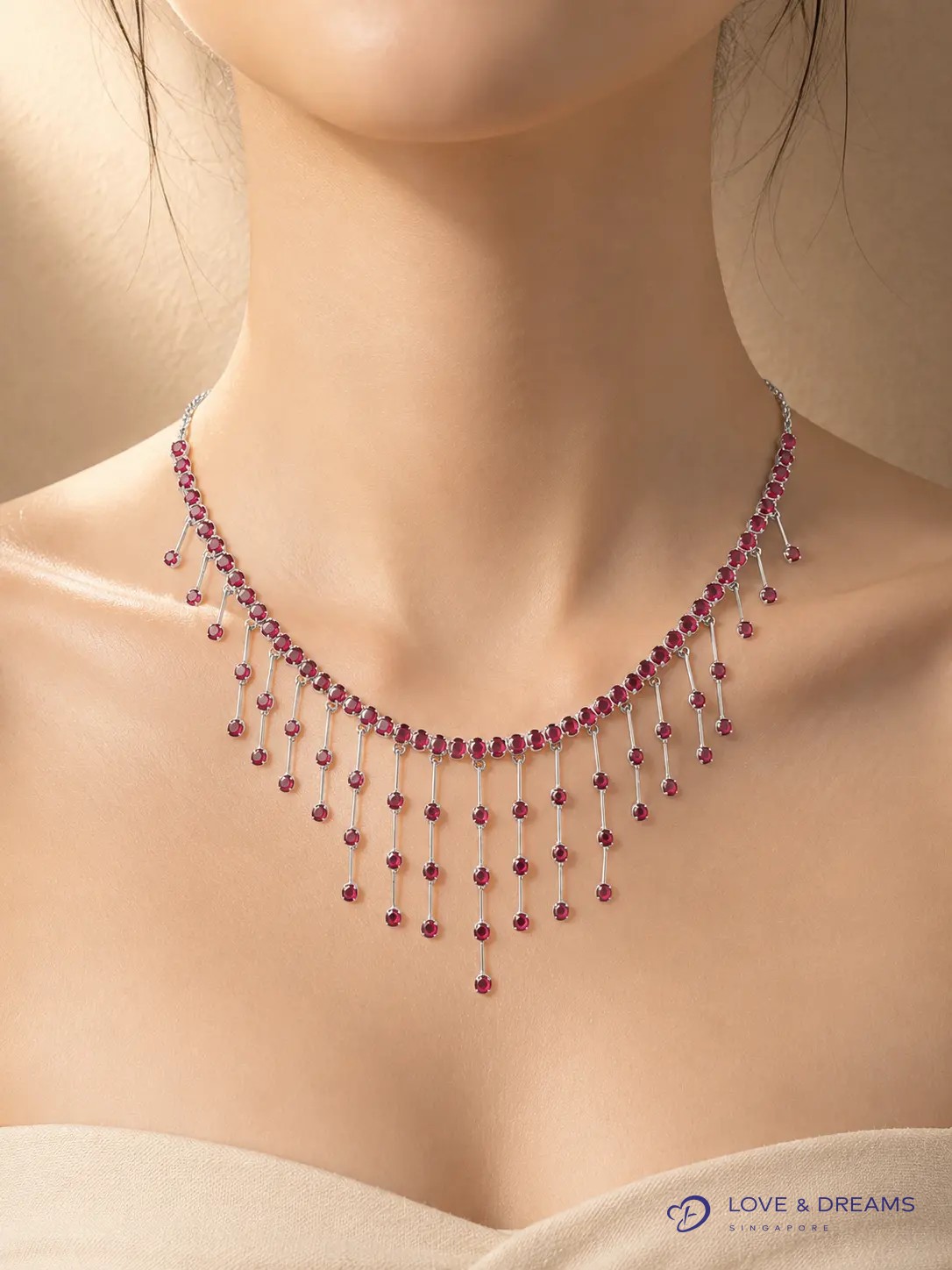 Ruby Cascade Necklace — 93 Stones