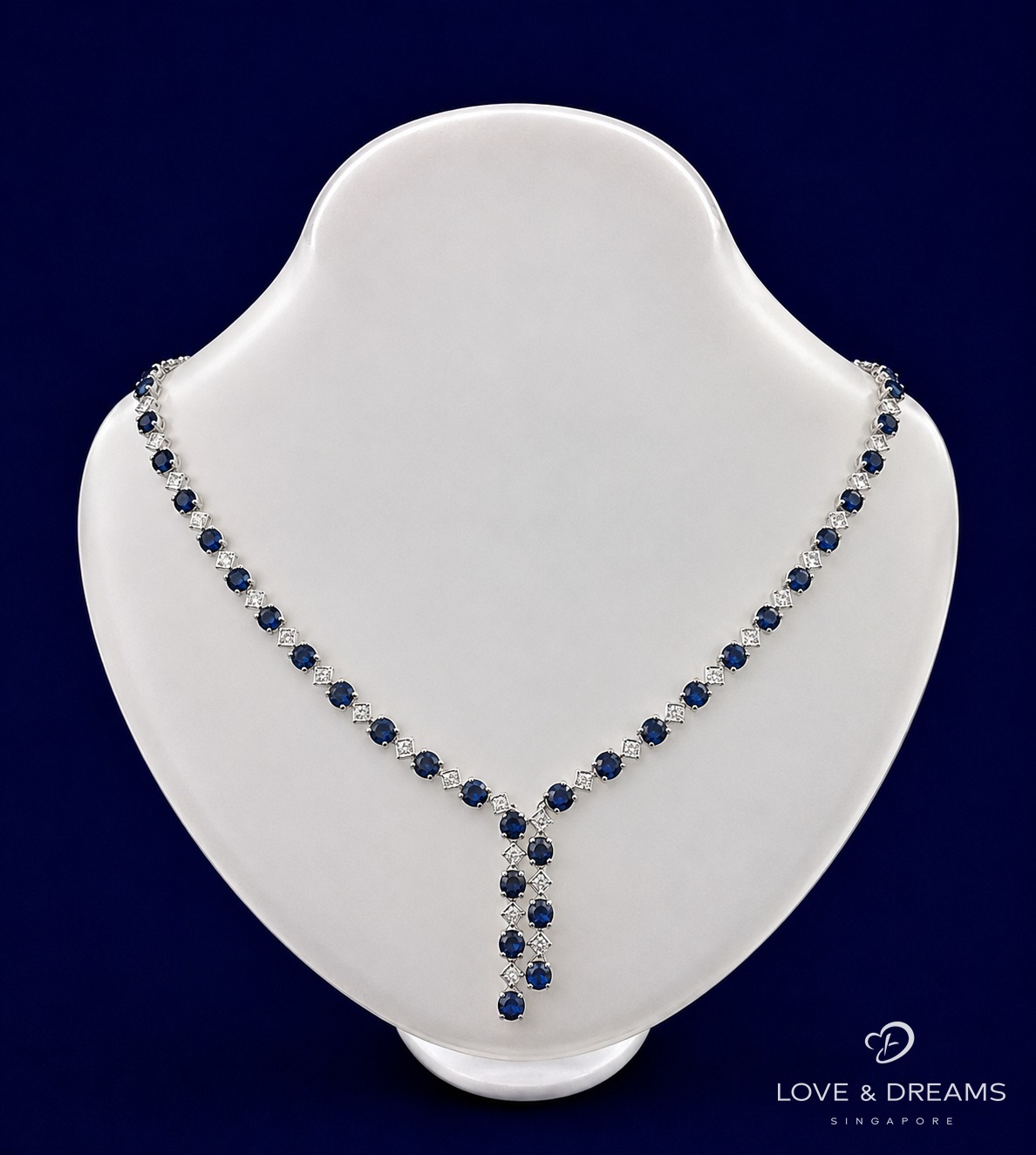 Sapphire & Diamond Lariat Necklace