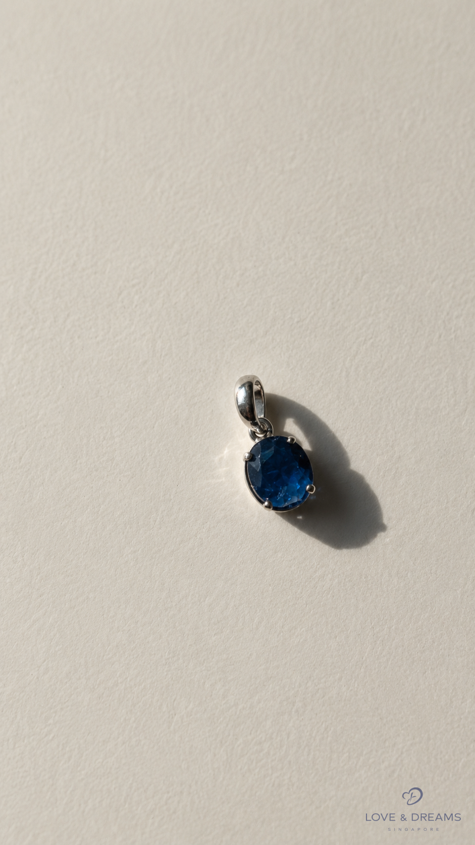 Blue Sapphire Solitaire Pendant