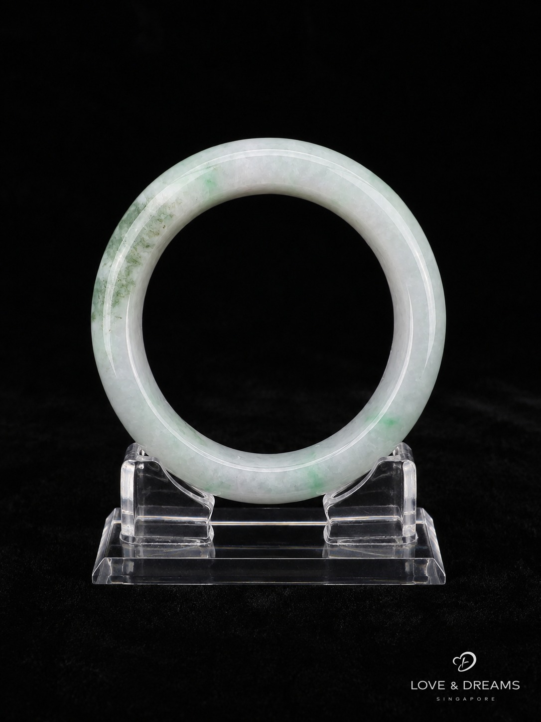 Patched Pale Green Jadeite Bangle