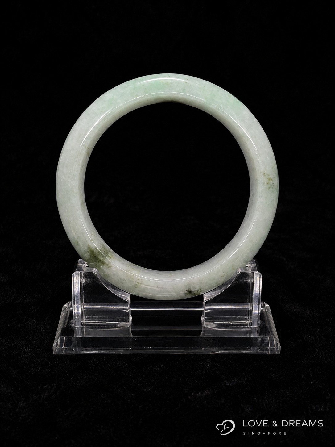 Patched Pale Green Jadeite Bangle