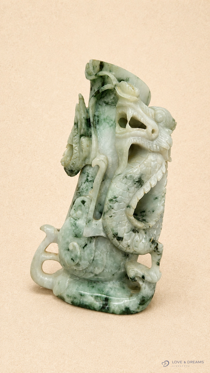 Jade Dragon Flower Vase