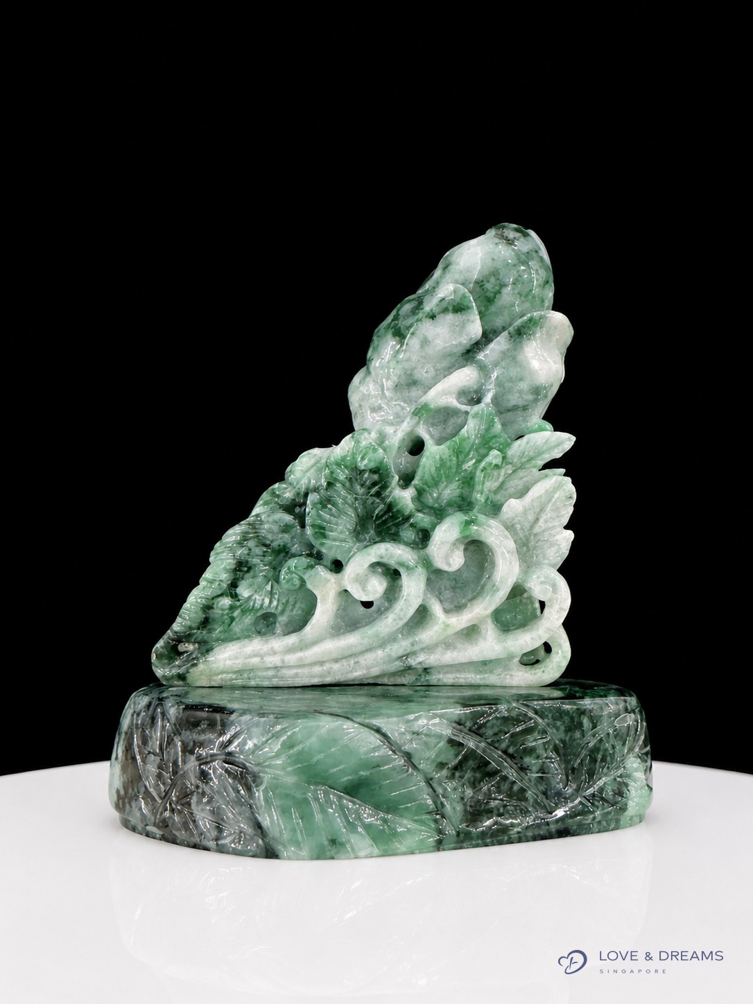 Jade Flower and Scroll Carving