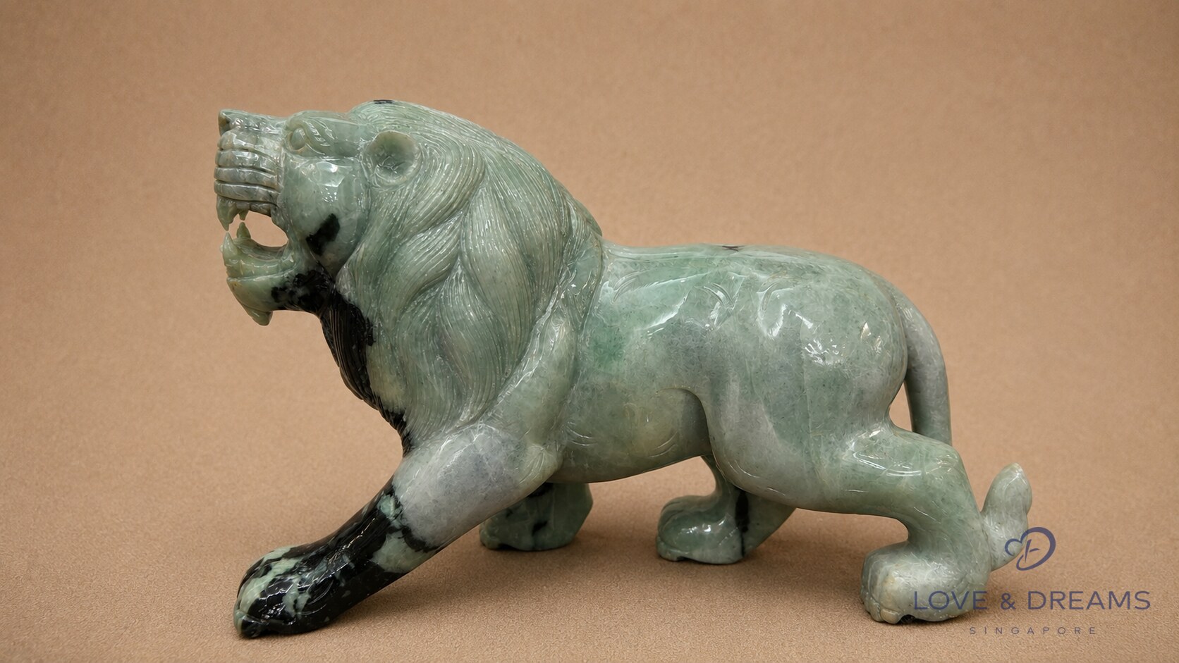 Pale Green Jade Lion