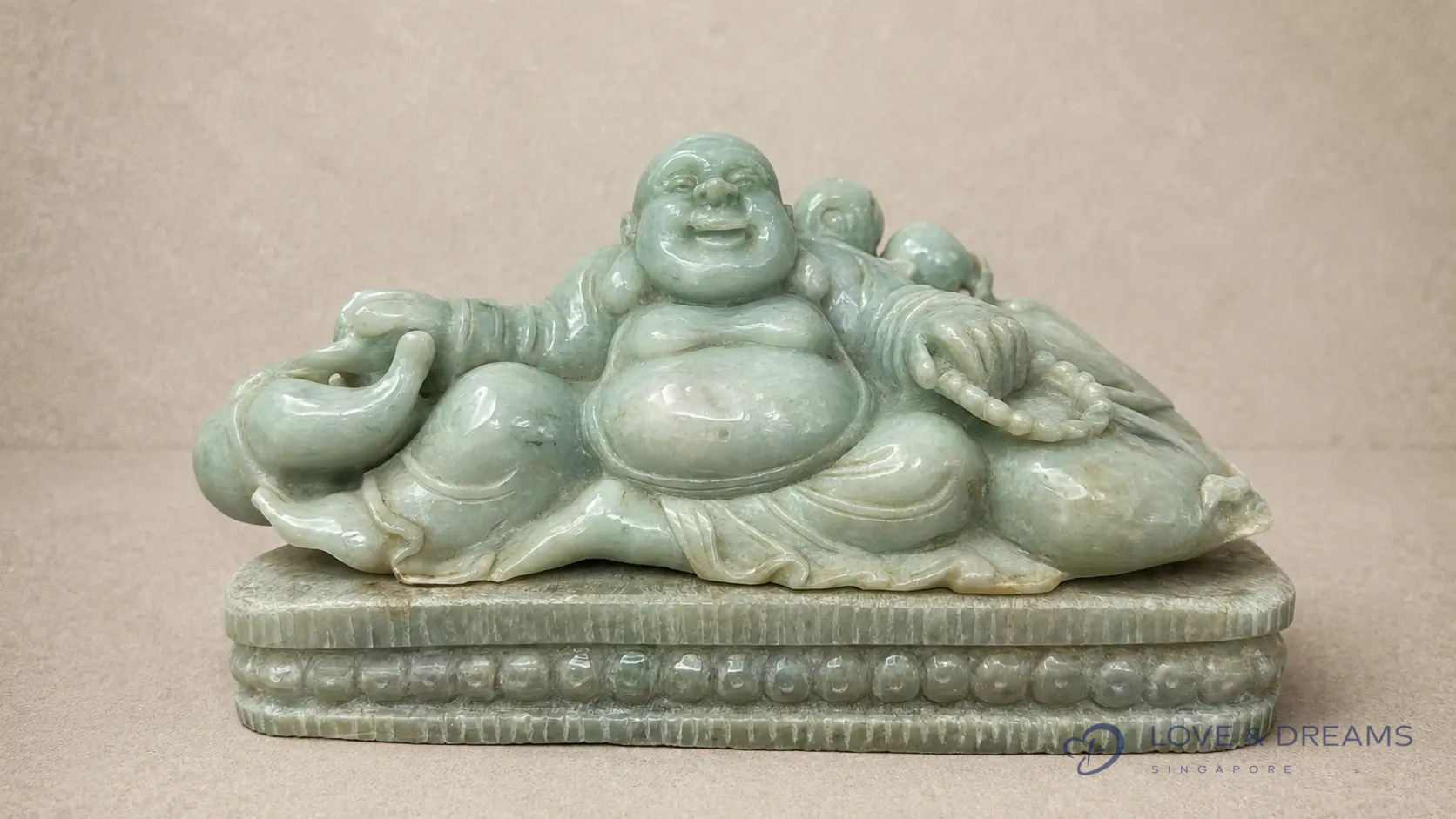 Reclining Buddha on Beaded Base