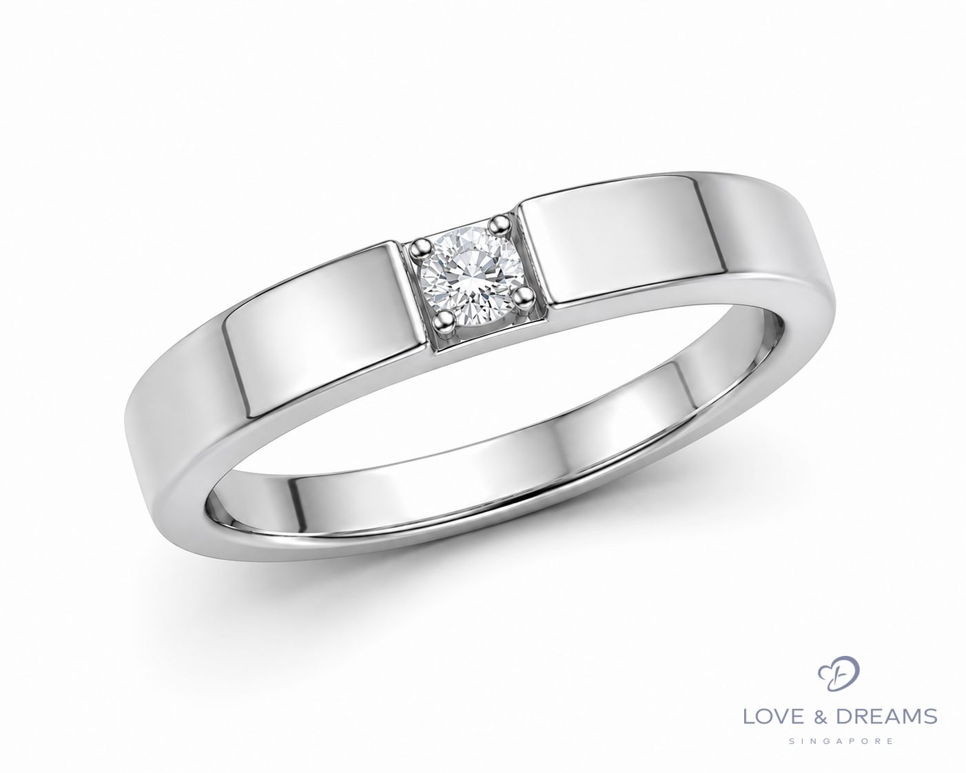Flat Profile Diamond Men's Band